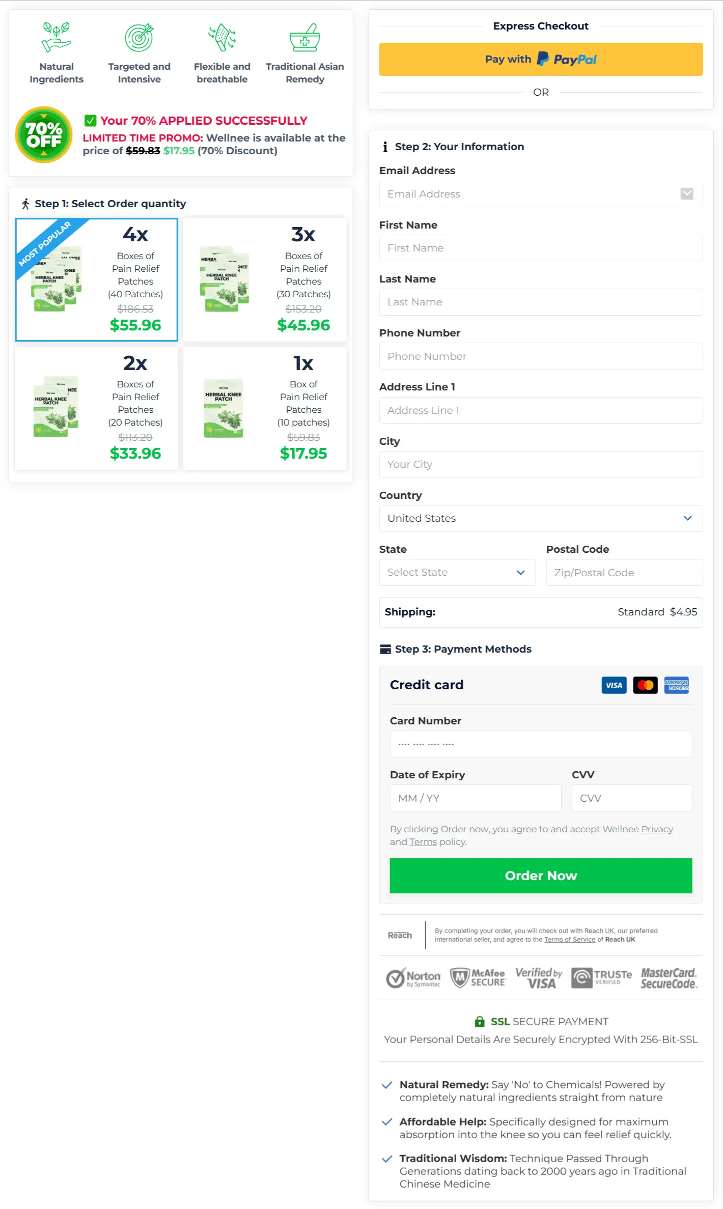 Wellnee checkout page